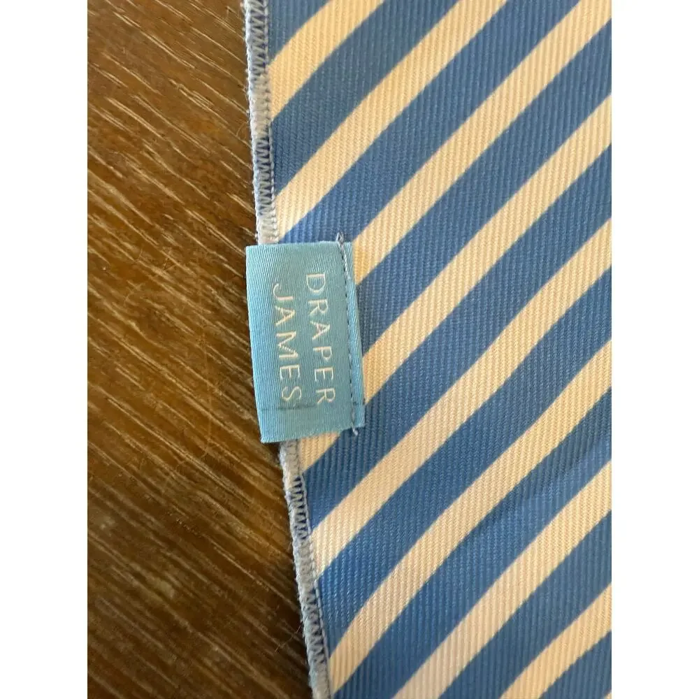 Draper James Navy white polka dot reversible blue and white striped dog bandana